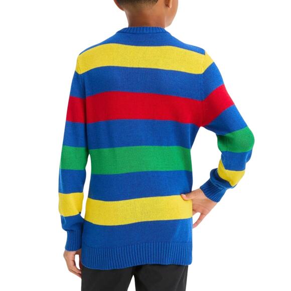 Boys Disney 100 Mickey Mouse Retro Look Striped Pullover Sweater | Size Large - Picture 2 of 6